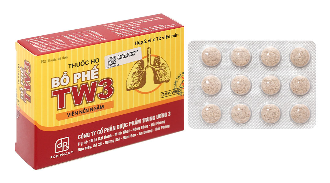 Viên ngậm Thuốc Ho Bổ Phế TW3 trị ho, viêm phế quản