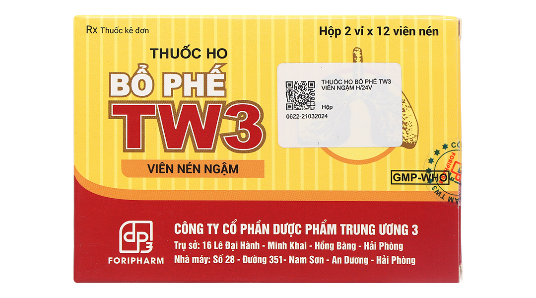 Viên ngậm Thuốc Ho Bổ Phế TW3 trị ho, viêm phế quản