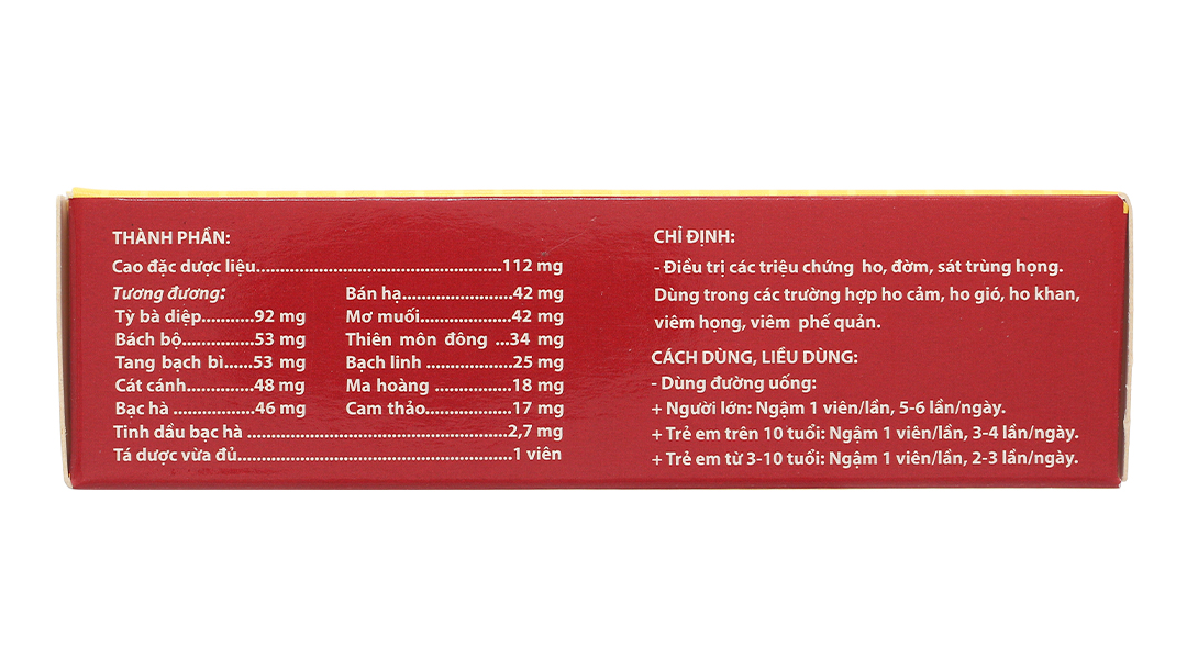 Viên ngậm Thuốc Ho Bổ Phế TW3 trị ho, viêm phế quản