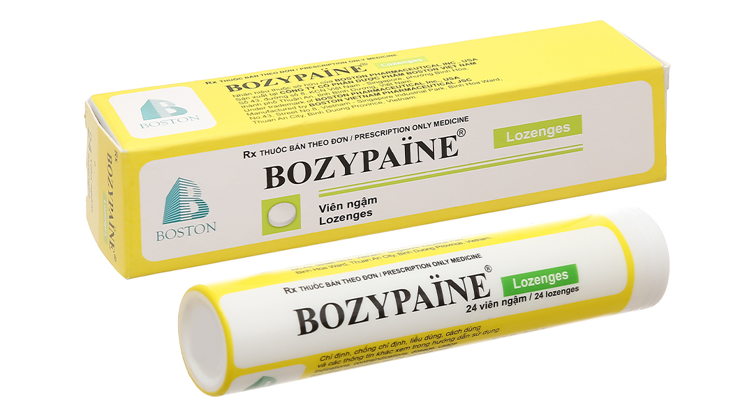 Viên ngậm Bozypaine trị viêm họng, đau họng