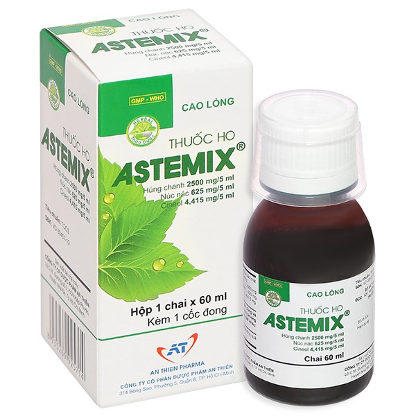 Cao lỏng Astemix hỗ trợ trị ho, viêm họng, viêm phế quản, suyễn