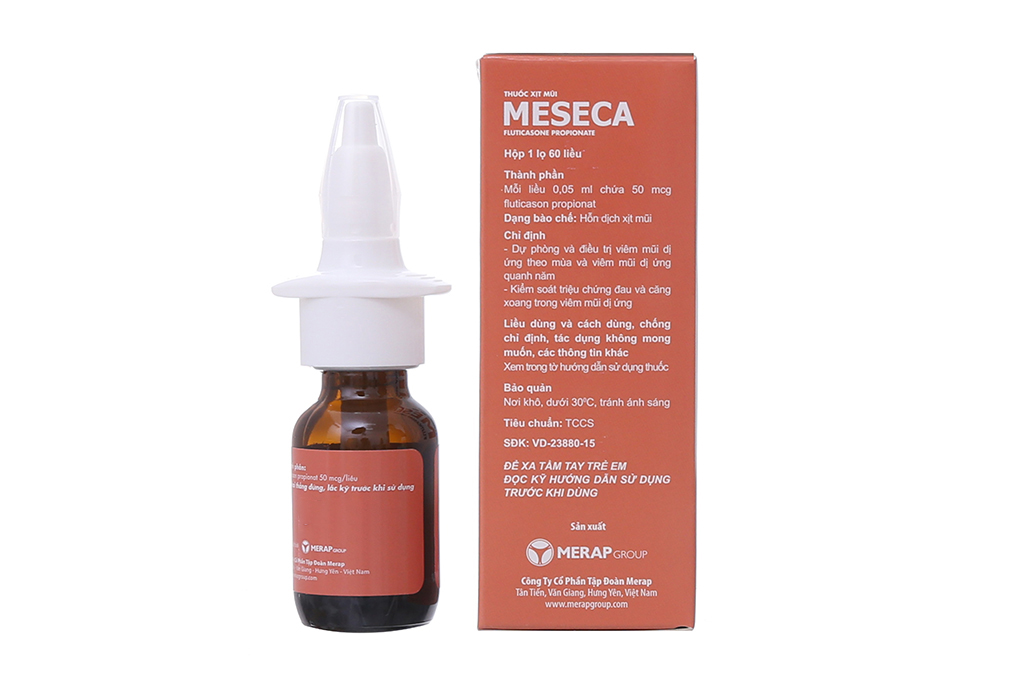 Thuốc xịt mũi Meseca đỏ và xanh có thành phần và công dụng khác nhau như thế nào?
