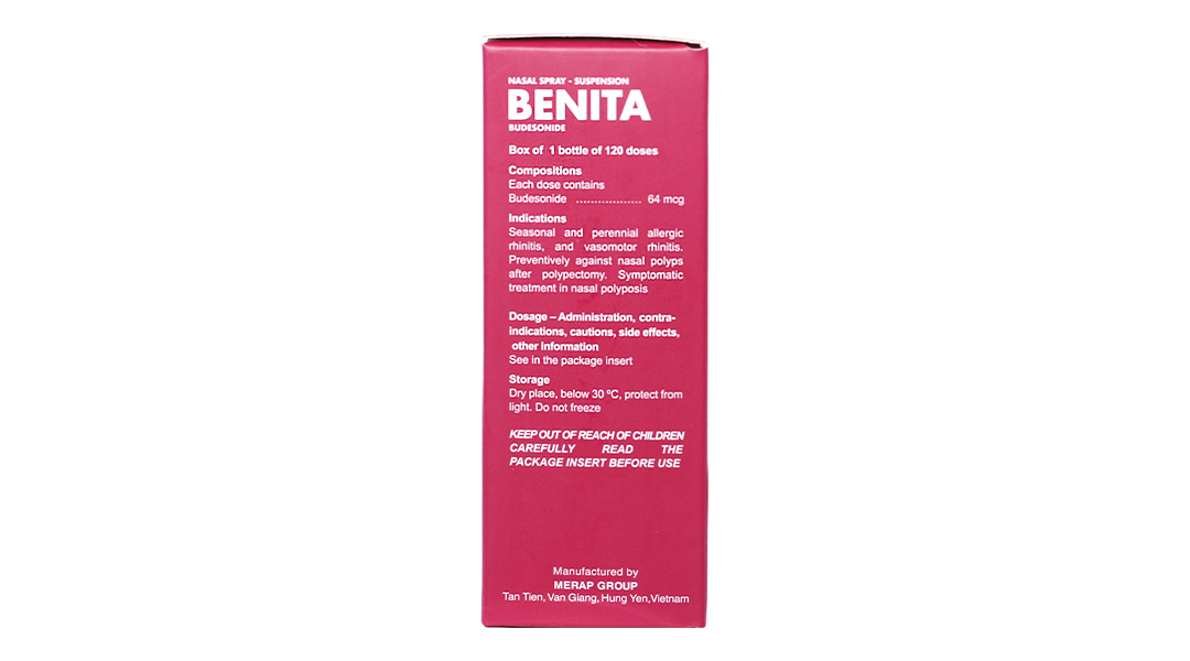 Thuốc xịt mũi Benita trị viêm mũi dị ứng