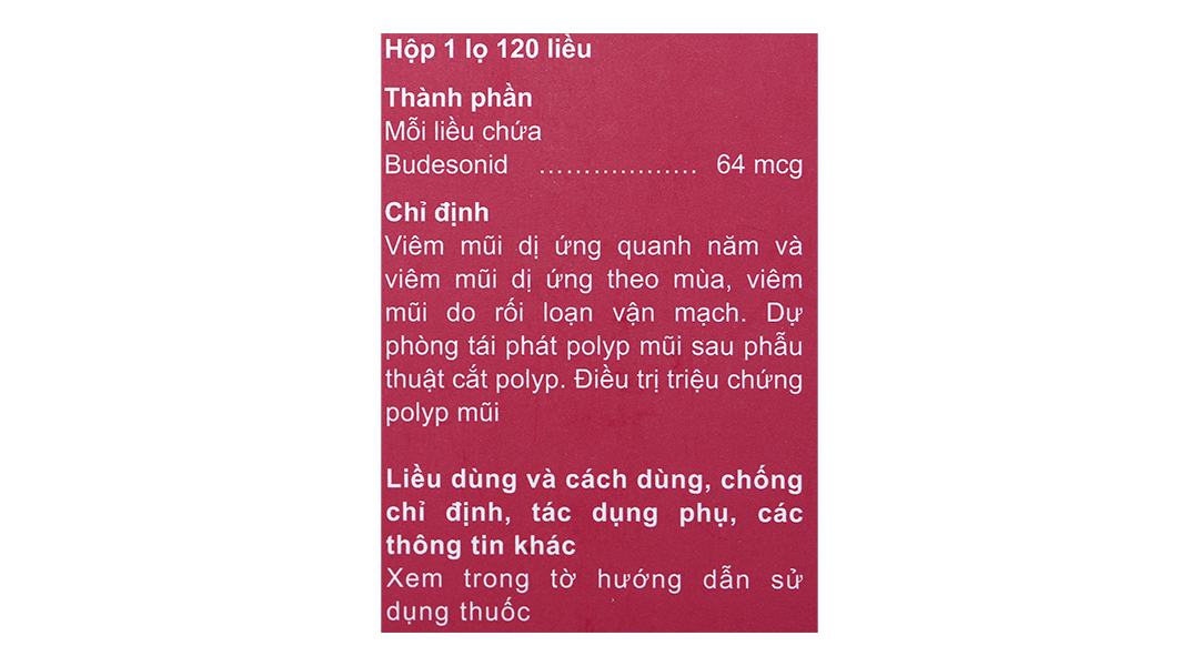 Thuốc xịt mũi Benita trị viêm mũi dị ứng