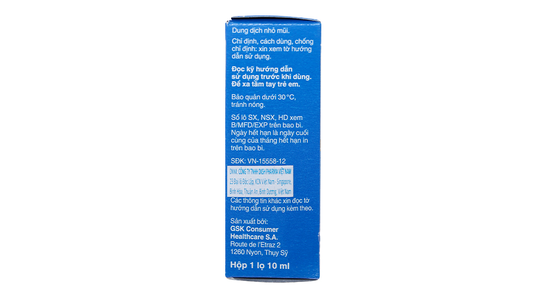 Dung dịch nhỏ mũi Otrivin 0.05% giảm triệu chứng nghẹt mũi chai 10ml - 12
