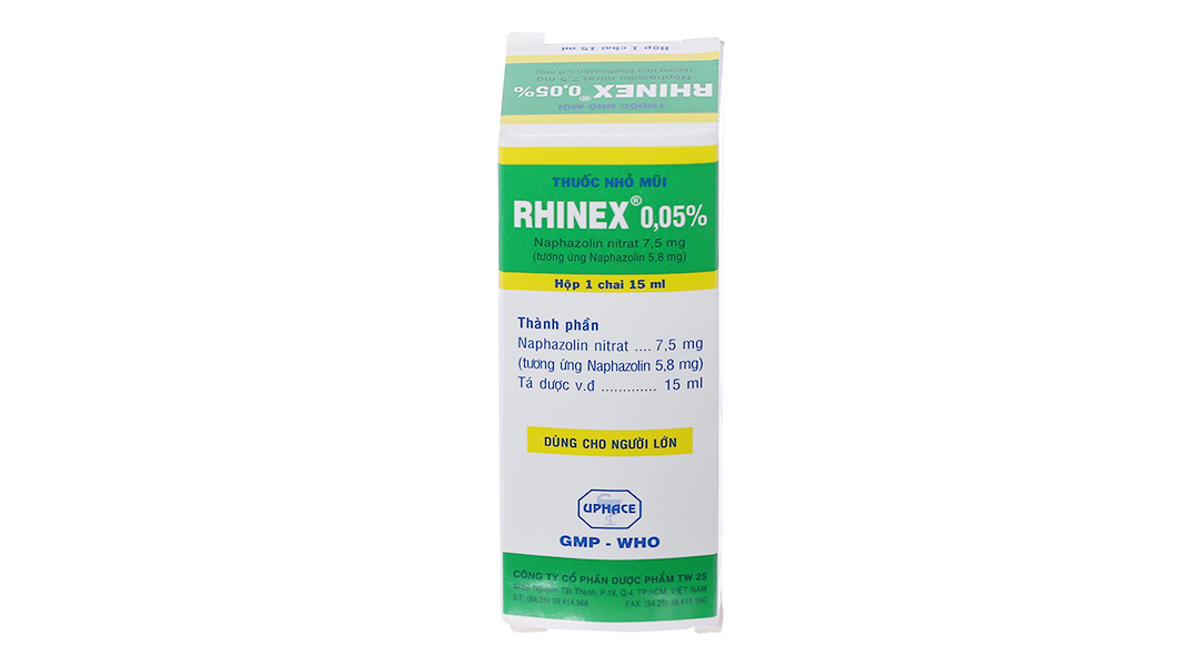 Thuốc nhỏ mũi Rhinex 0.05% giảm nghẹt mũi, sung huyết mũi