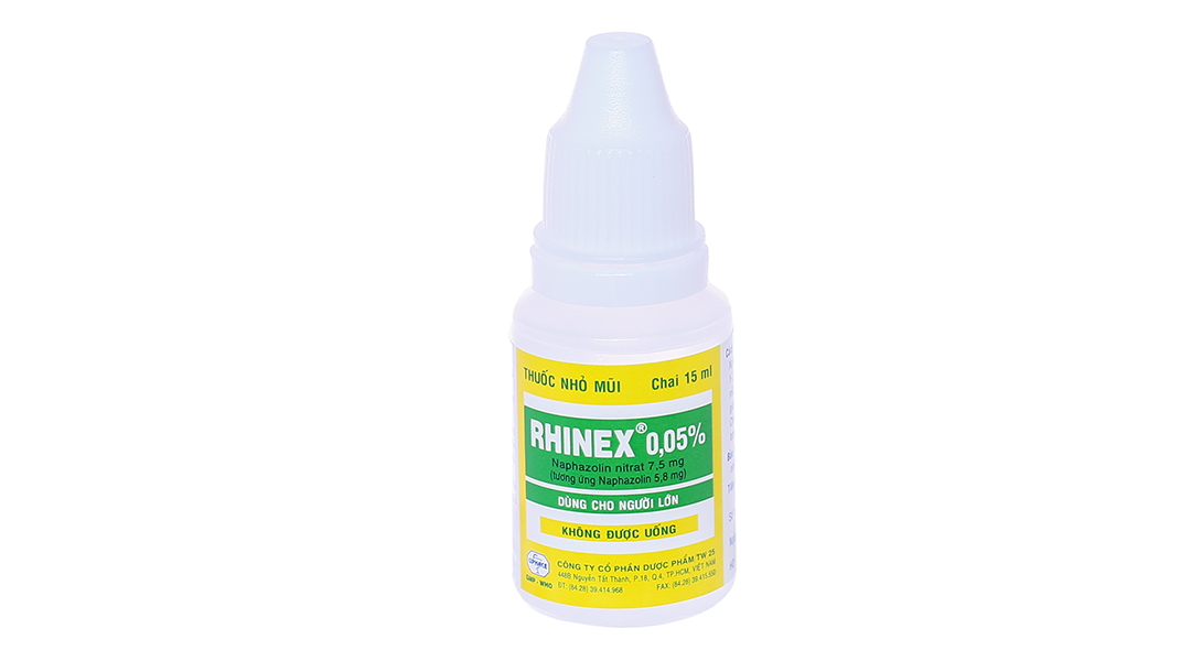 Thuốc nhỏ mũi Rhinex 0.05% giảm nghẹt mũi, sung huyết mũi