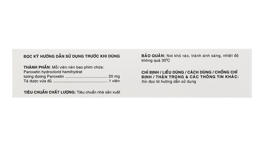 Parokey 20mg trị trầm cảm, rối loạn lo âu