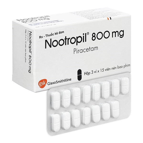 Nootropil 800mg trị chóng mặt, rung giật cơ, giảm trí nhớ (3 vỉ x 15 ...