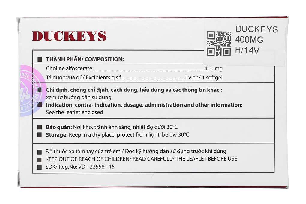 Duckeys 400mg trị sa sút trí tuệ, vận động