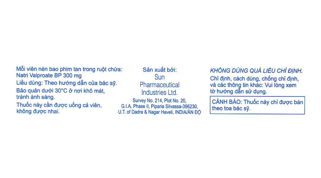 Encorate 300 trị động kinh, rối loạn lưỡng cực