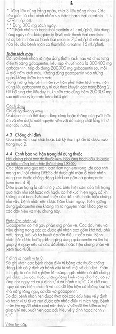 Tebantin 300mg trị động kinh, đau dây thần kinh ngoại biên (5 vỉ x 10 viên) - 9