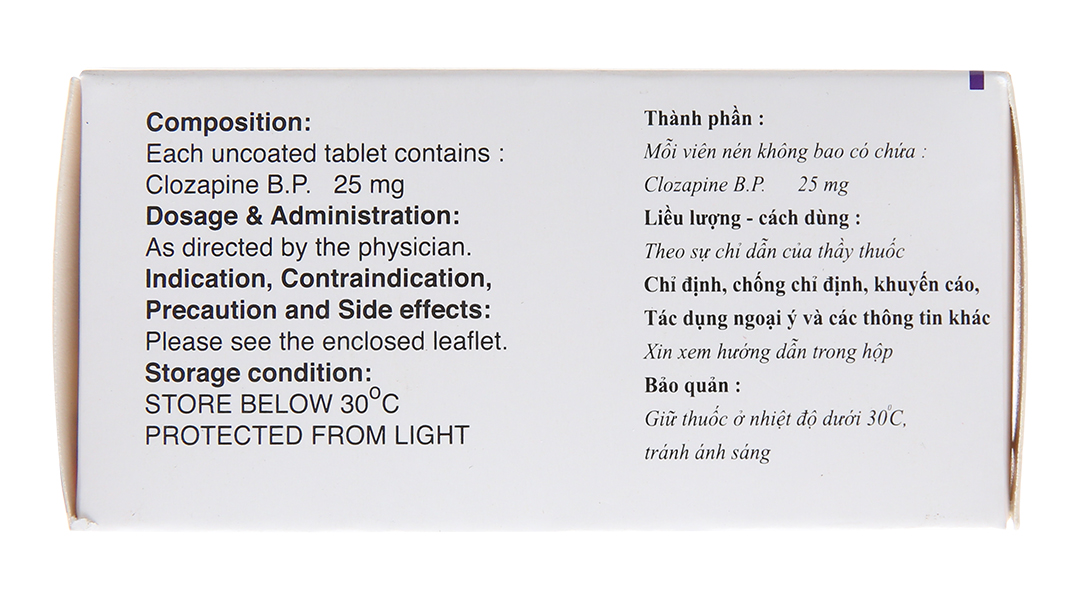 Clozapyl-25 trị tâm thần phân liệt