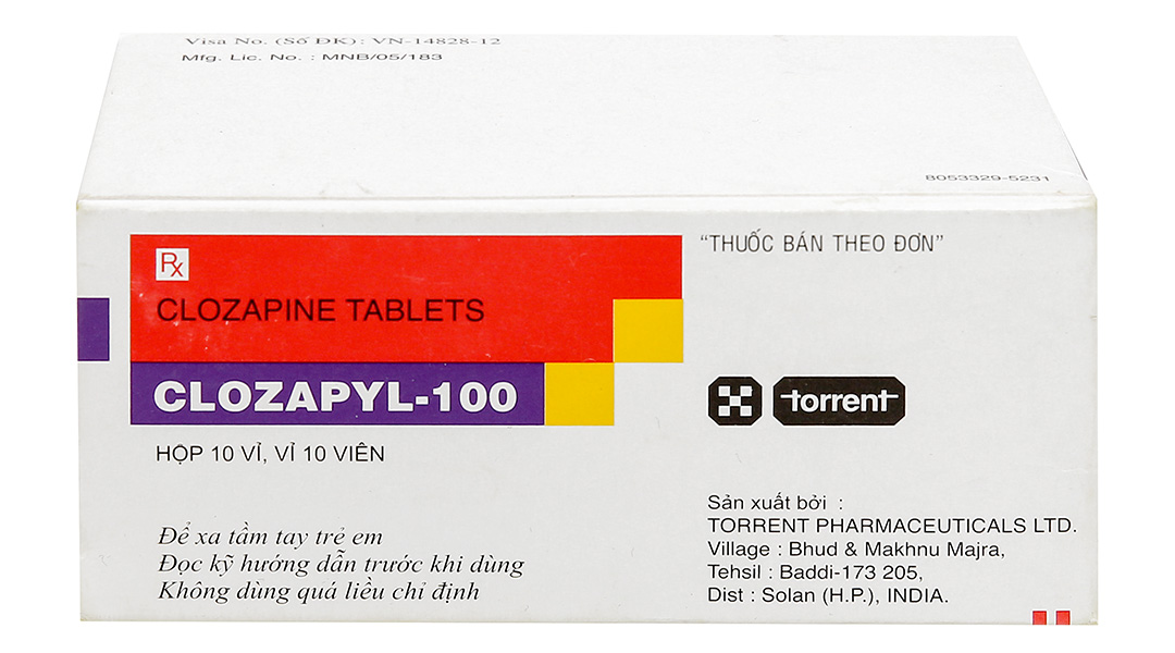 Clozapyl-100 trị tâm thần phân liệt