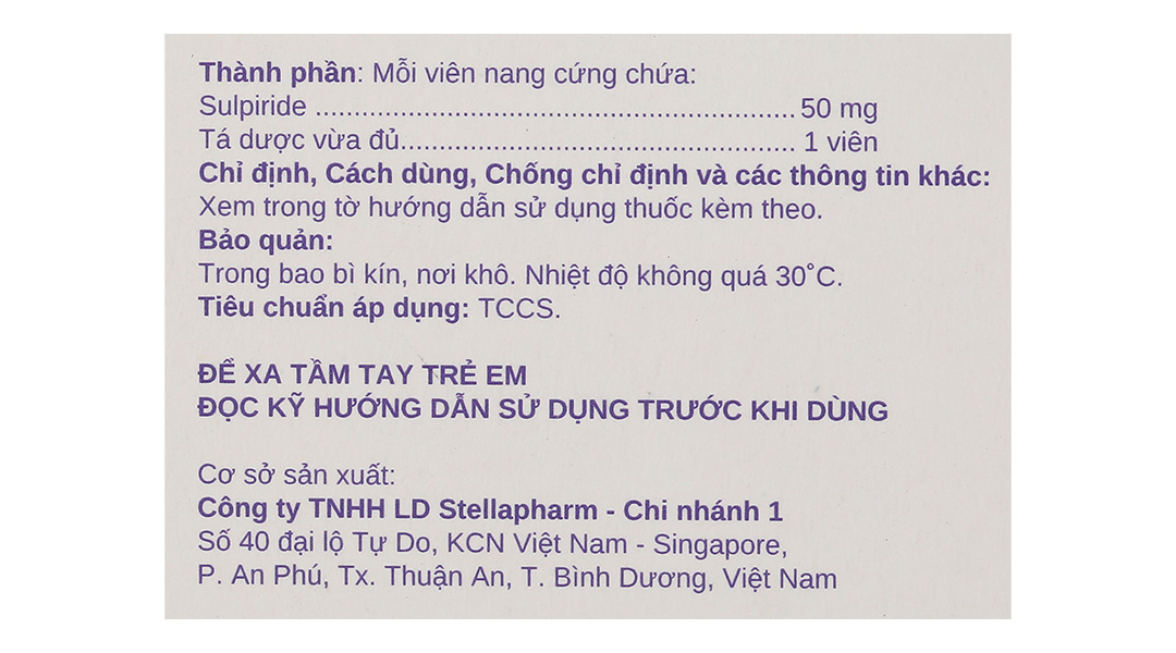 Stadpizide Stella 50mg trị tâm thần phân liệt