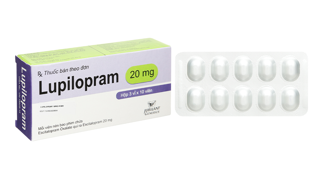 Lupilopram 20mg trị trầm cảm, rối loạn lo âu