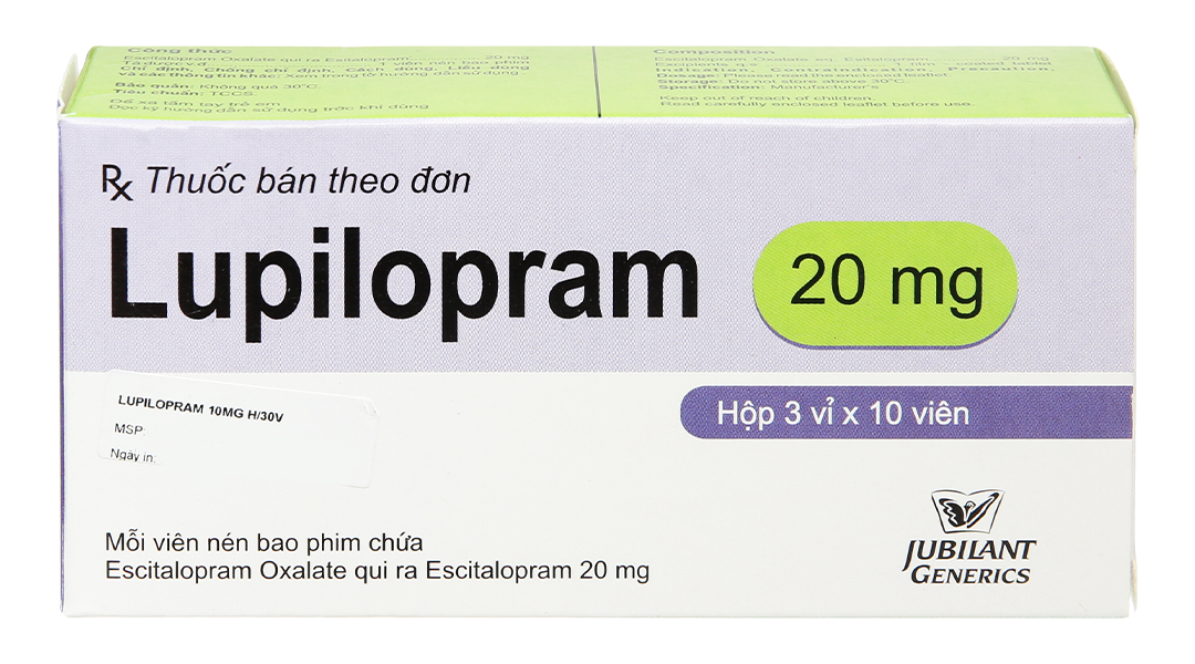 Lupilopram 20mg trị trầm cảm, rối loạn lo âu