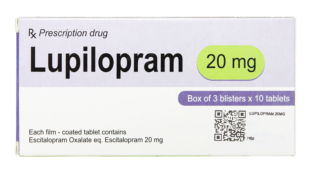 Lupilopram 20mg trị trầm cảm, rối loạn lo âu