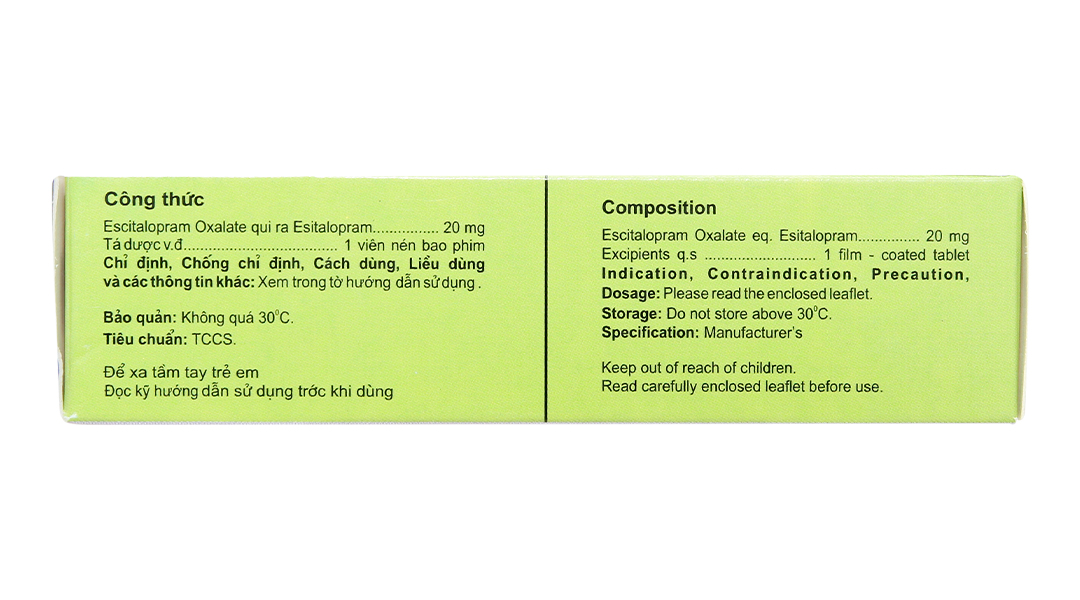Lupilopram 20mg trị trầm cảm, rối loạn lo âu