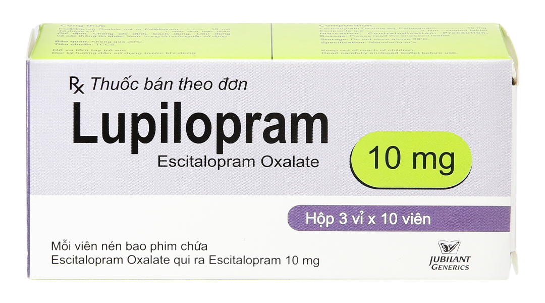 Lupilopram 10mg trị trầm cảm, rối loạn lo âu