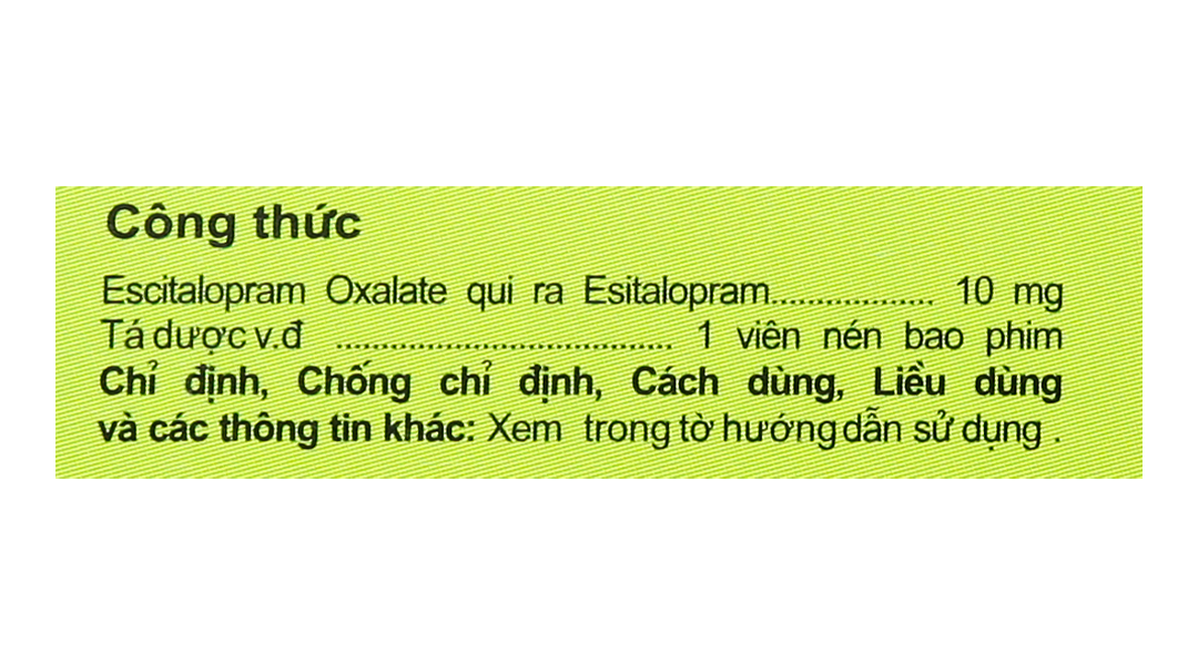 Lupilopram 10mg trị trầm cảm, rối loạn lo âu