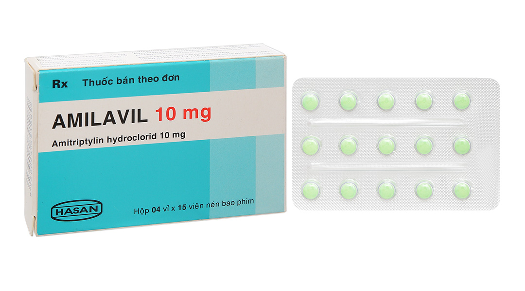 Amilavil 10mg trị trầm cảm, đau dây thần kinh, đái dầm ở trẻ lớn