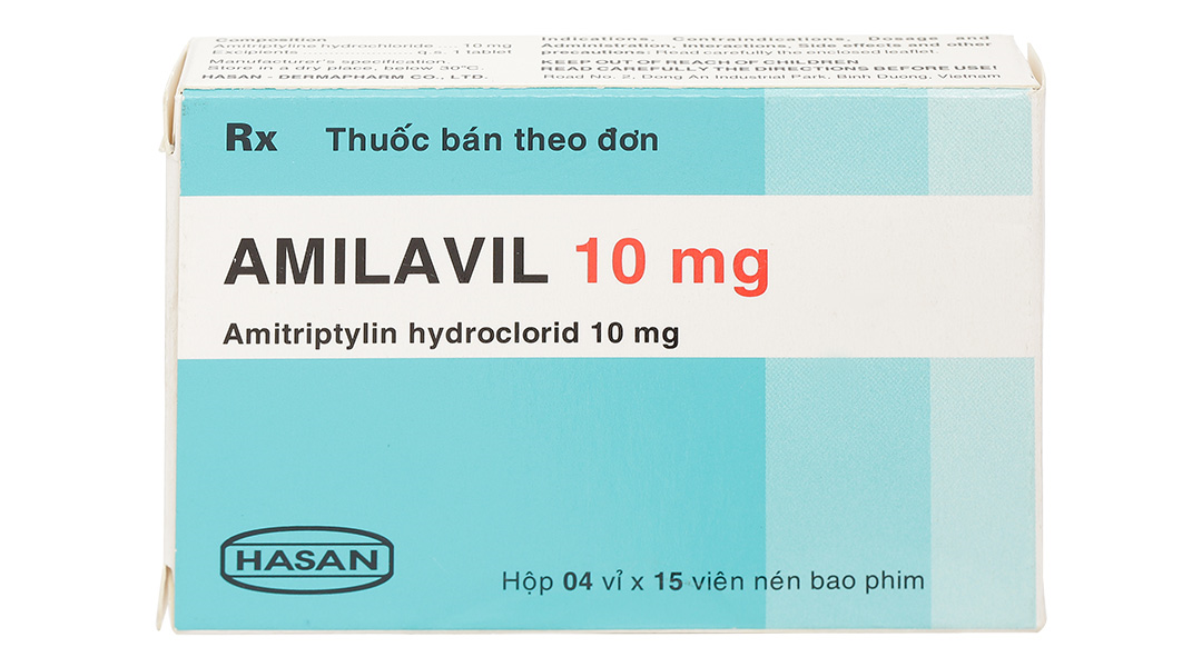 Amilavil 10mg trị trầm cảm, đau dây thần kinh, đái dầm ở trẻ lớn