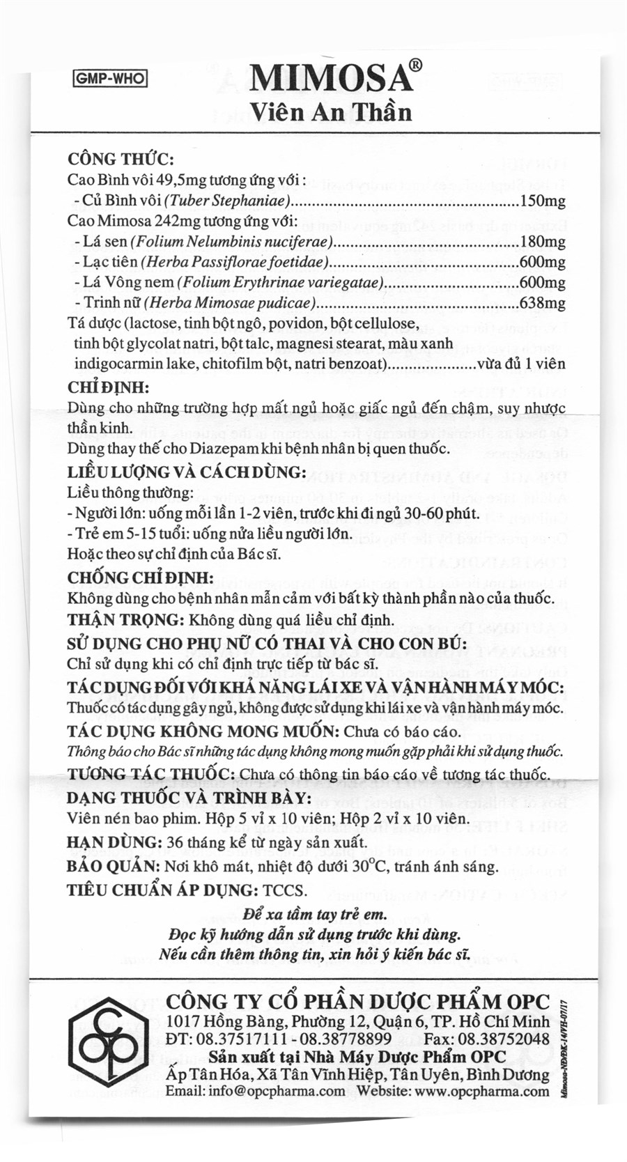 Mimosa Viên An Thần hỗ trợ trị mất ngủ, suy nhược thần kinh