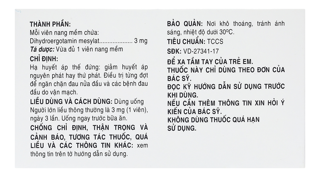 Timmak 3mg trị chóng mặt, đau nửa đầu