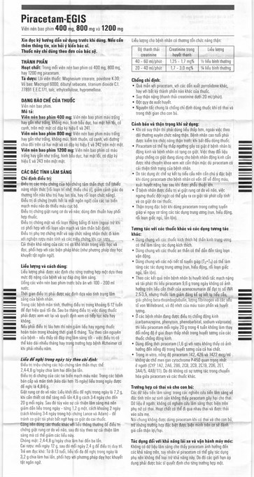 Piracetam 800mg trị chóng mặt, giật rung cơ