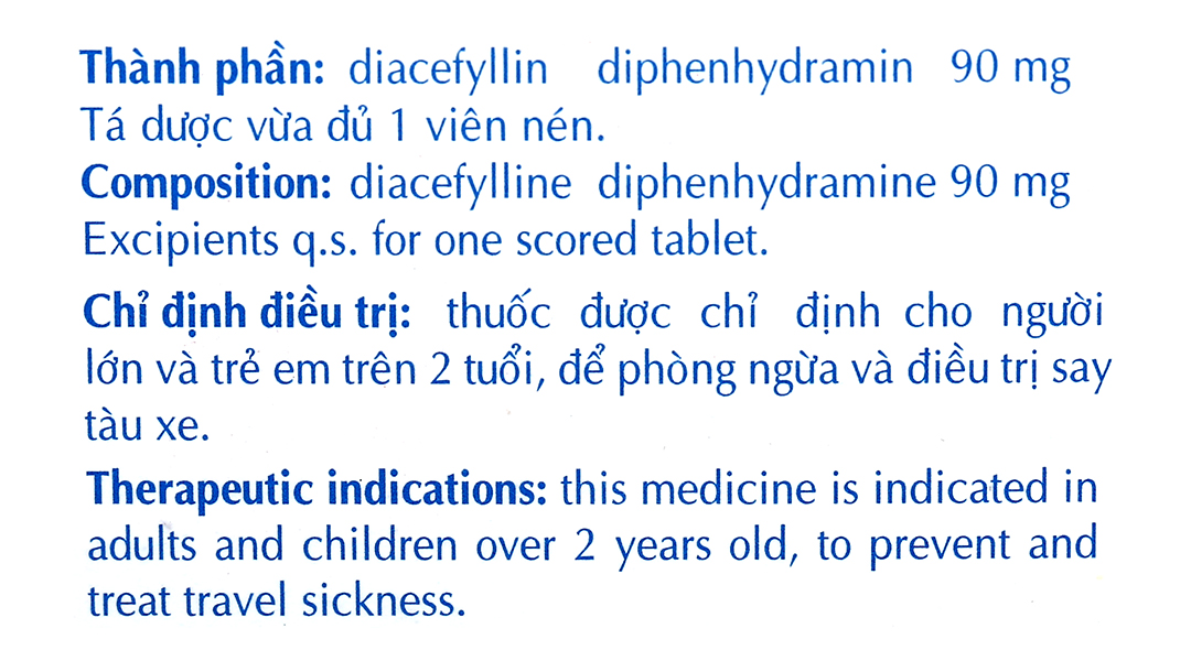 Nautamine 90mg chống say tàu xe
