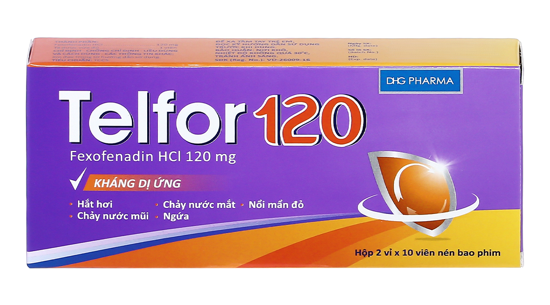 Telfor 120 trị viêm mũi dị ứng, mày đay