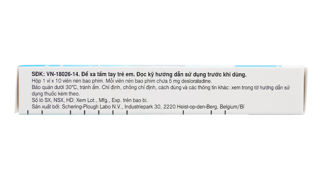 Aerius 5mg trị viêm mũi dị ứng, mày đay