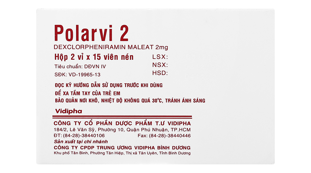 Polarvi 2 trị viêm mũi dị ứng, mày đay