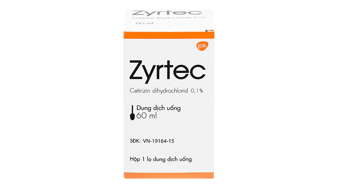 Dung dịch uống Zyrtec 0.1% trị viêm mũi dị ứng, mày đay