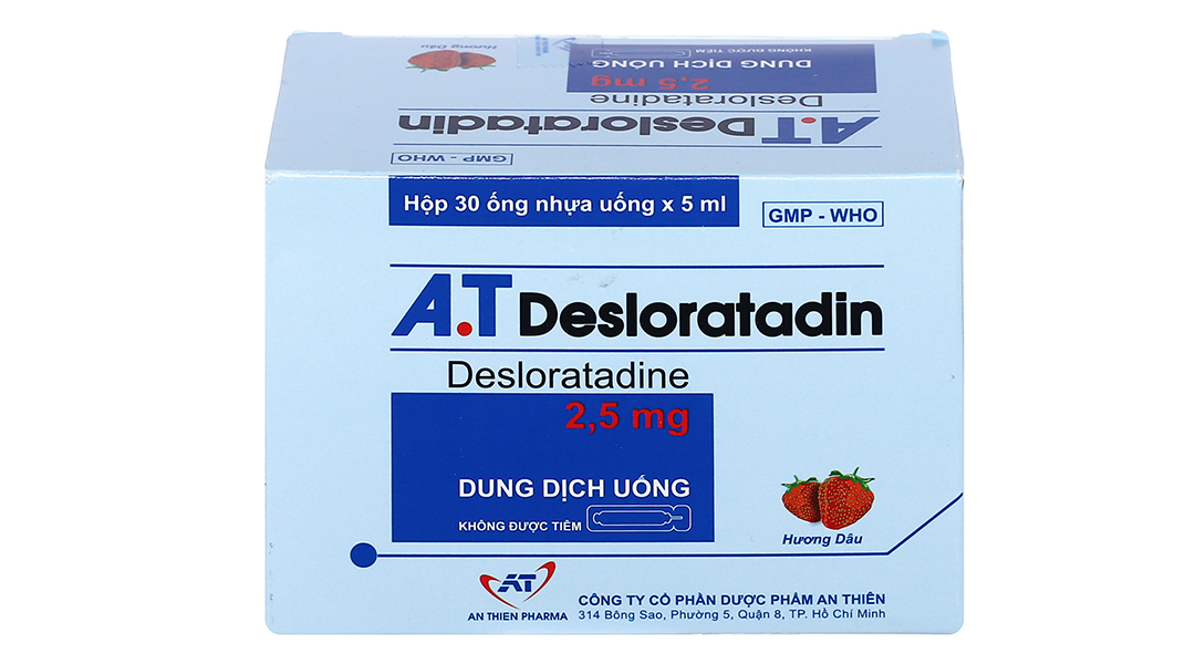 Dung dịch uống A.T Desloratadin 2.5mg trị viêm mũi, mày đay