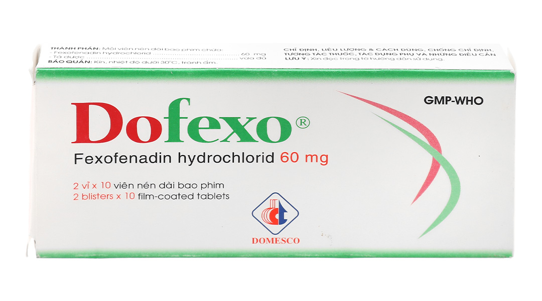 Dofexo 60mg trị viêm mũi dị ứng, mày đay