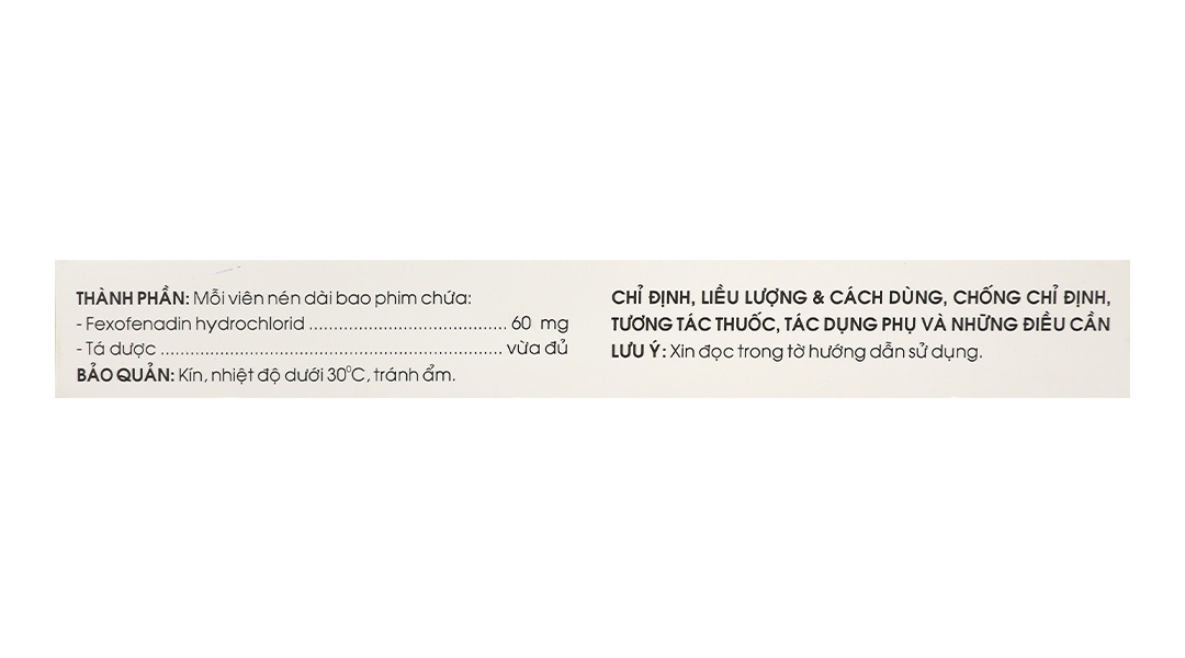 Dofexo 60mg trị viêm mũi dị ứng, mày đay