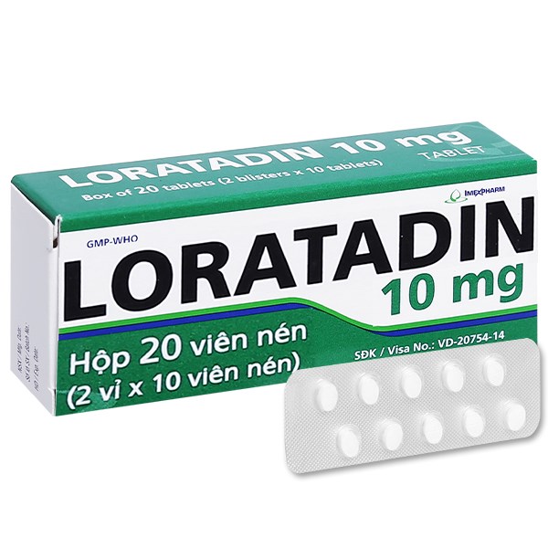 Loratadin 10mg (2 vỉ x 10 viên/hộp)