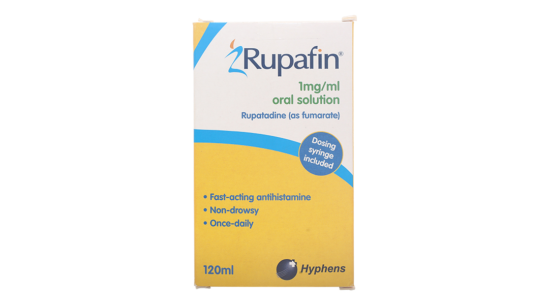 Dung dịch uống Rupafin 1mg/ml trị triệu chứng viêm mũi dị ứng, mề đay