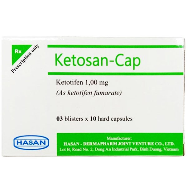 Ketosan-Cap 1mg phòng ngừa hen phế quản, điều trị viêm mũi dị ứng