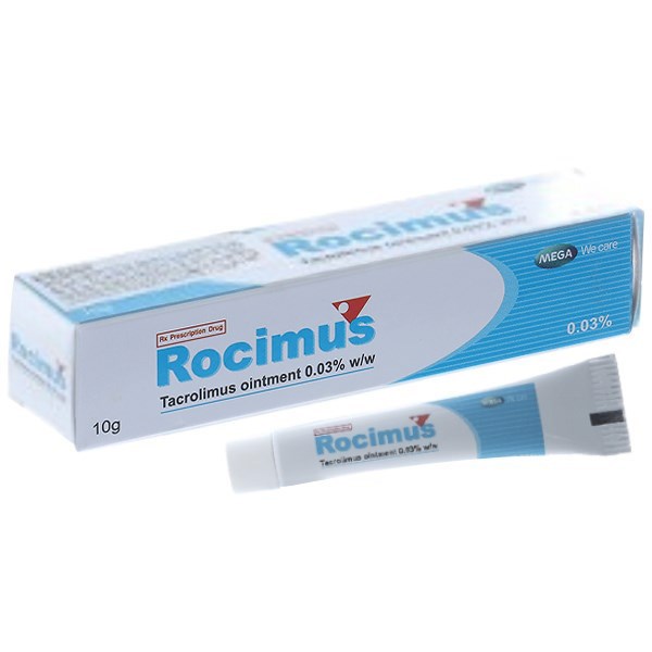 Thuốc mỡ bôi da Rocimus 0.03% trị chàm thể tạng, viêm da