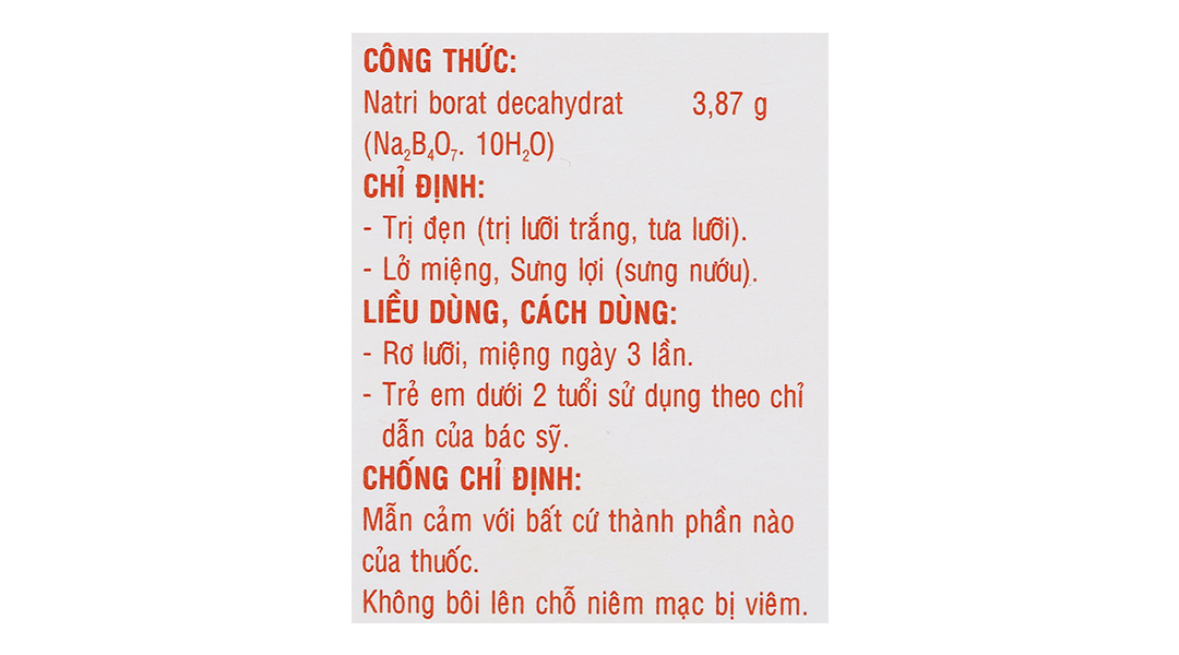 Dung dịch rơ miệng Denicol 20% trị sưng nướu, lở miệng