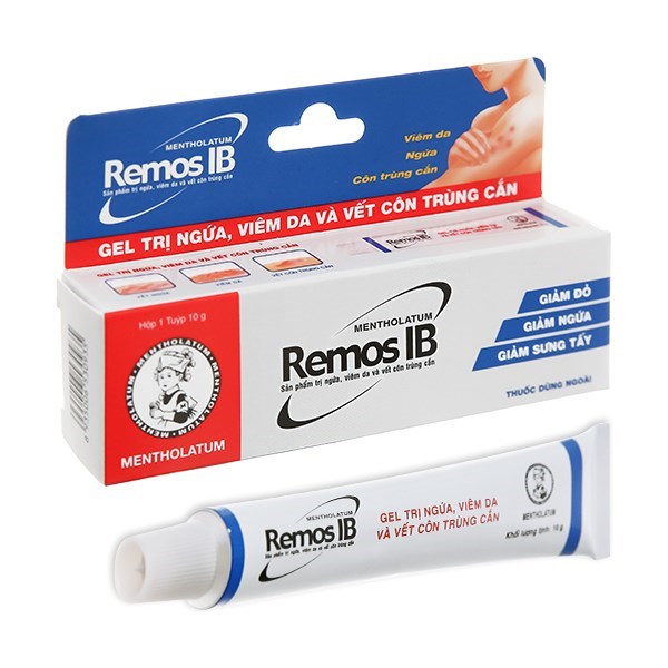 Gel Remos IB trị ngứa, vết côn trùng cắn, chàm, viêm da