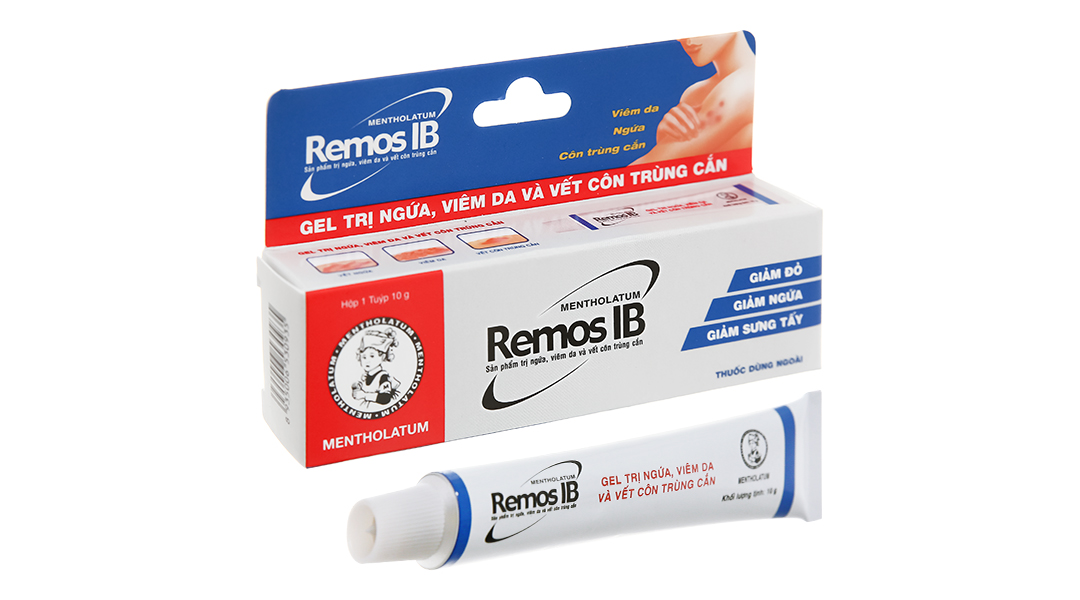 Gel bôi Remos IB trị viêm da, côn trùng đốt