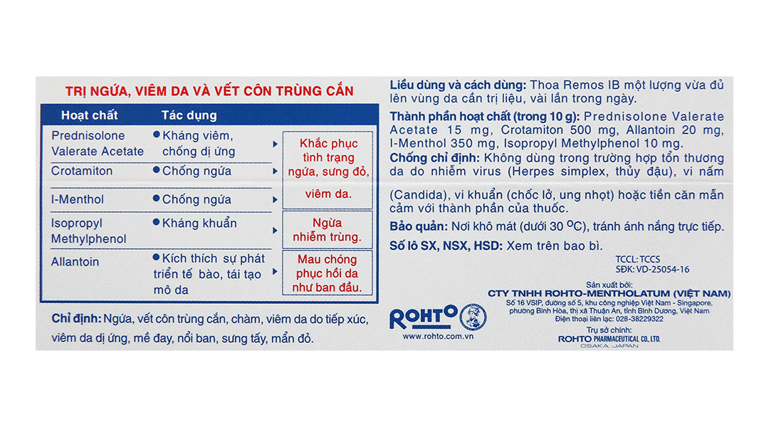 Gel bôi Remos IB trị viêm da, côn trùng đốt