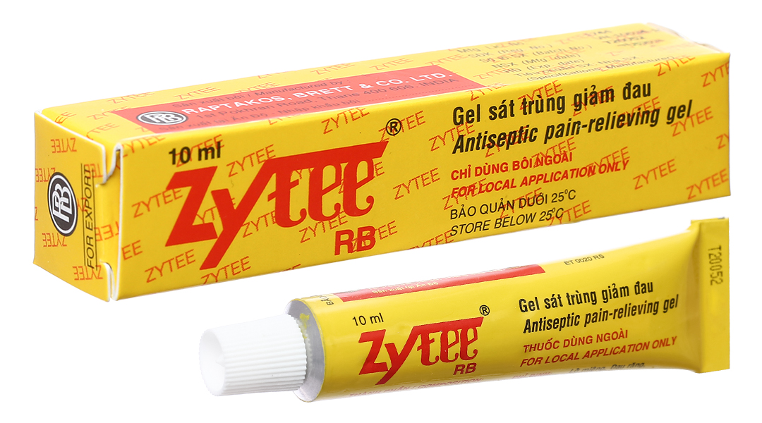 Gel sát khuẩn giảm đau răng, nhiệt miệng Zytee RB tuýp 10ml