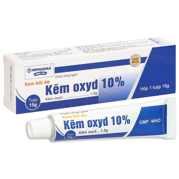 Kem bôi da Kẽm Oxyd 10% HDpharma trị các bệnh da, nhiễm khuẩn da