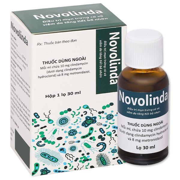 Dung dịch Novolinda điều trị bệnh trứng cá, viêm nang lông