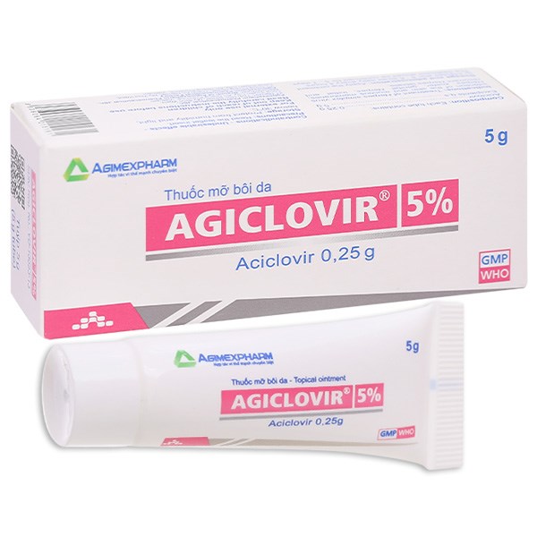 Agiclovir 5% trị các trường hợp nhiễm Herpes ở da và niêm mạc